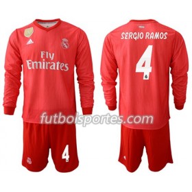 Camisetas Real Madrid Sergio Ramos 4 Niño Tercera Equipacion 2018/2019 Manga Larga
